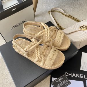 Chanel Woven Velcro Sandals
