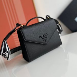 Prada Lettering Logo Tote Bag in Black